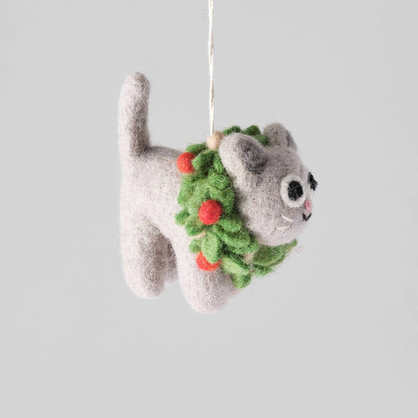Wrap - Ernest Cat hanging felt ornament | Scout & Co