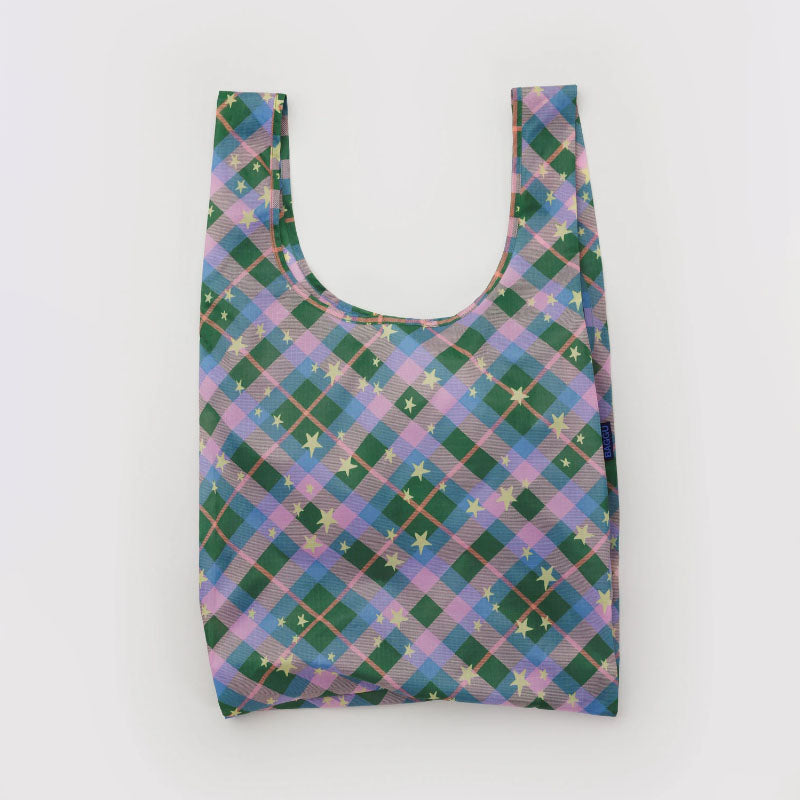 Baggu- Standard Baggu reusable bag - Green Star Plaid