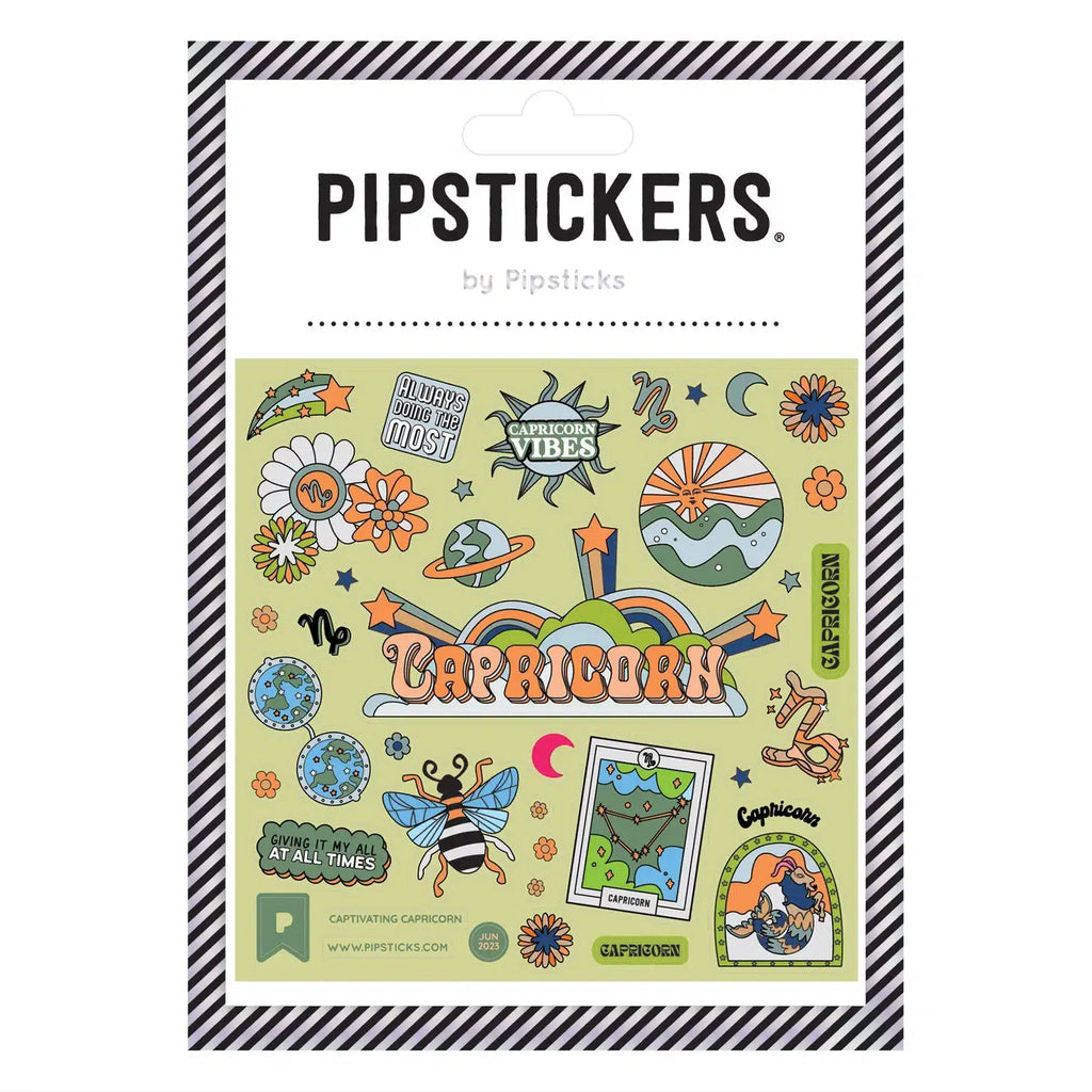 Pipsticks - Captivating Capricorn glow-in-the-dark sticker sheet | Scout & Co