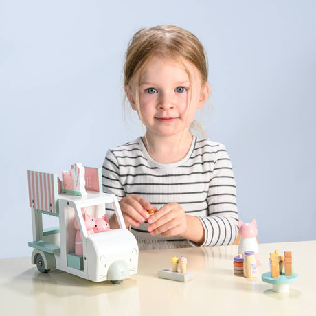 Tender Leaf Toys - Kitty's Milkshake Van wooden play set | Scout & Co