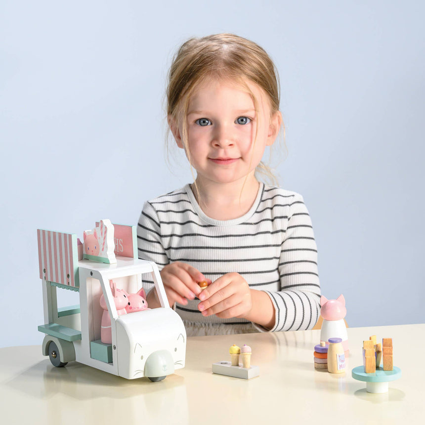 Tender Leaf Toys - Kitty's Milkshake Van wooden play set | Scout & Co