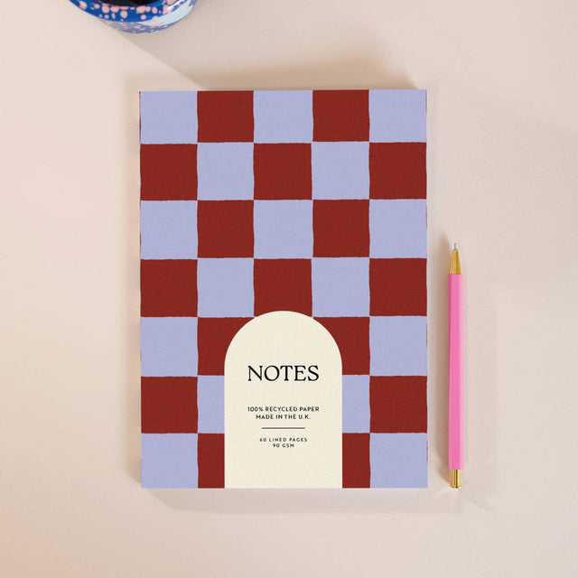 Good Tuesday - A5 Notebook - Blue Berry Check | Scout & Co