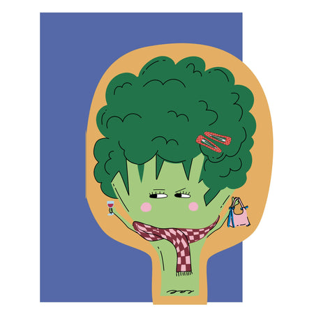 Eat The Moon - Hey Broccoli! die cut card | Scout & Co