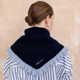 TBCo - Merino Wool Triangle Scarf in Navy Ruffle | Scout & Co