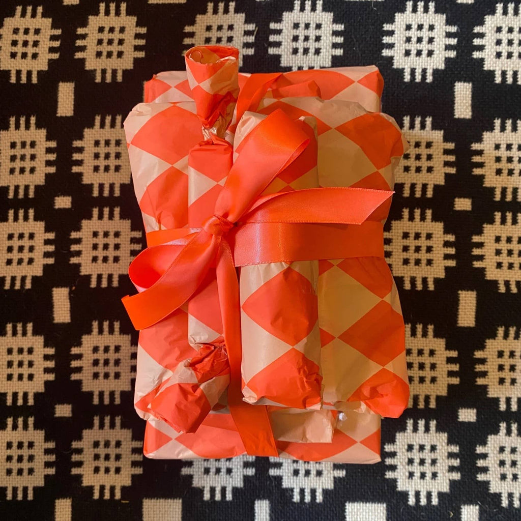 Petra Boase - Luxury Tissue Paper Diamond/Stripe- Fluoro Orange & Peach | Scout & Co