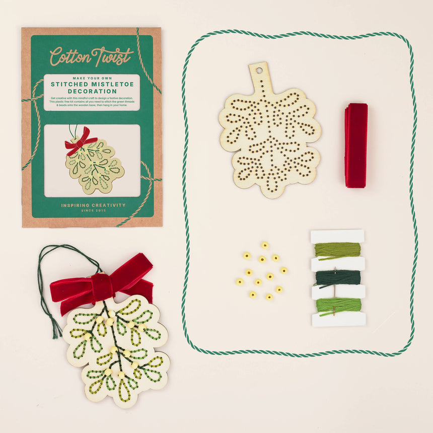 Cotton Twist - Make Your Own Stitched Mistletoe Decoration kit | Scout & Co