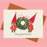 Daria Solak - Elves & Wreath Christmas card | Scout & Co