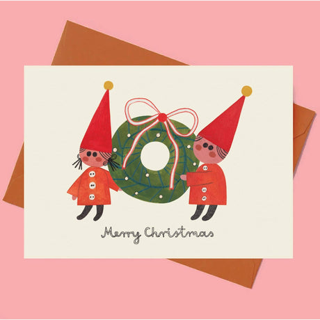 Daria Solak - Elves & Wreath Christmas card | Scout & Co