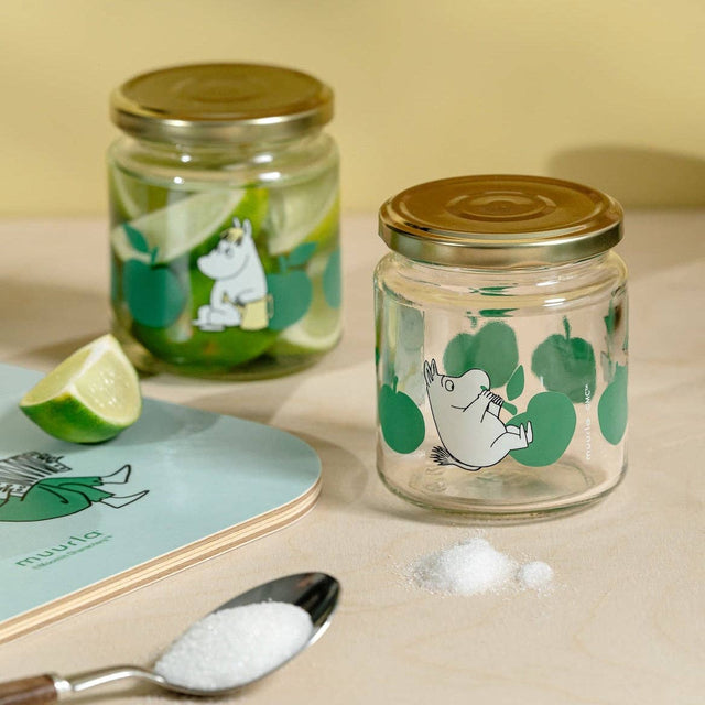 Muurla - Moomin glass kitchen jar - Joyful Apples - Green | Scout & Co