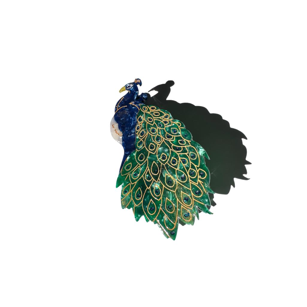 Solar Eclipse - Peacock handpainted hair claw | Scout & Co