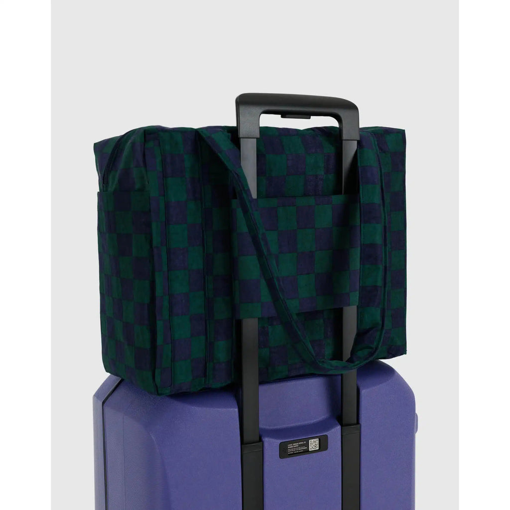 Baggu - Small Cloud Carry-On bag - Navy Green Check | Scout & Co