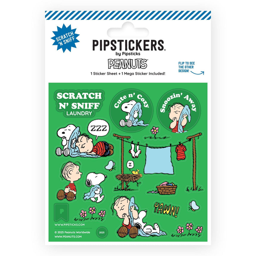Pipsticks x Peanuts - Laundry Day Scratch 'n Sniff stickers (2 sheets) | Scout & Co