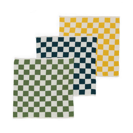 Sophie Home - Reusable Cotton Knit Dishcloths - Check Citrus