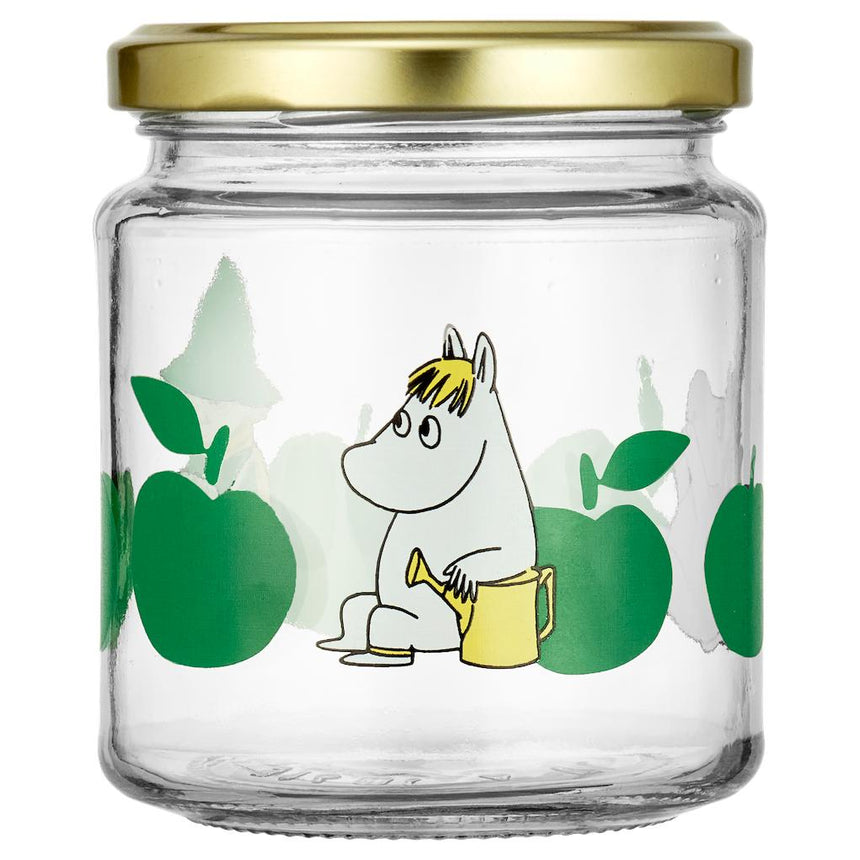 Muurla - Moomin glass kitchen jar - Joyful Apples - Green | Scout & Co