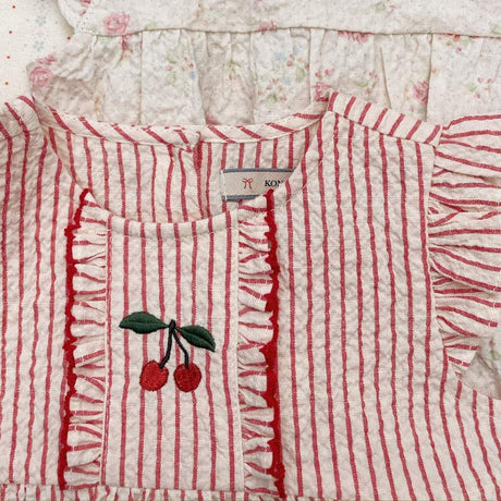 Konges Sløjd - Ellie frill romper - Amour Stripe | Scout & Co