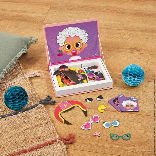 Janod - Magneti' Book - Crazy Faces Girl | Scout & Co