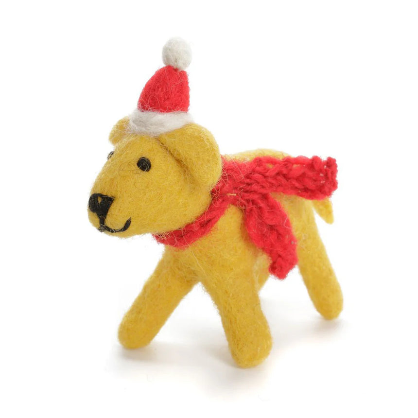 Amica - Golden Labrador dog with hat & scarf - Christmas felt decoration | Scout & Co