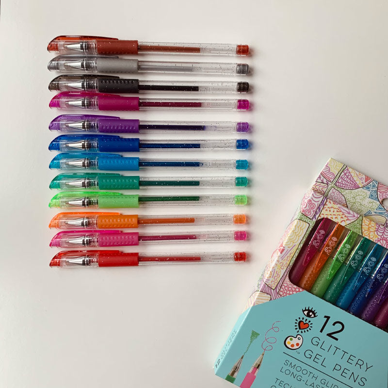 I Heart Art - Glittery gel pens - set of 12 | Scout & Co