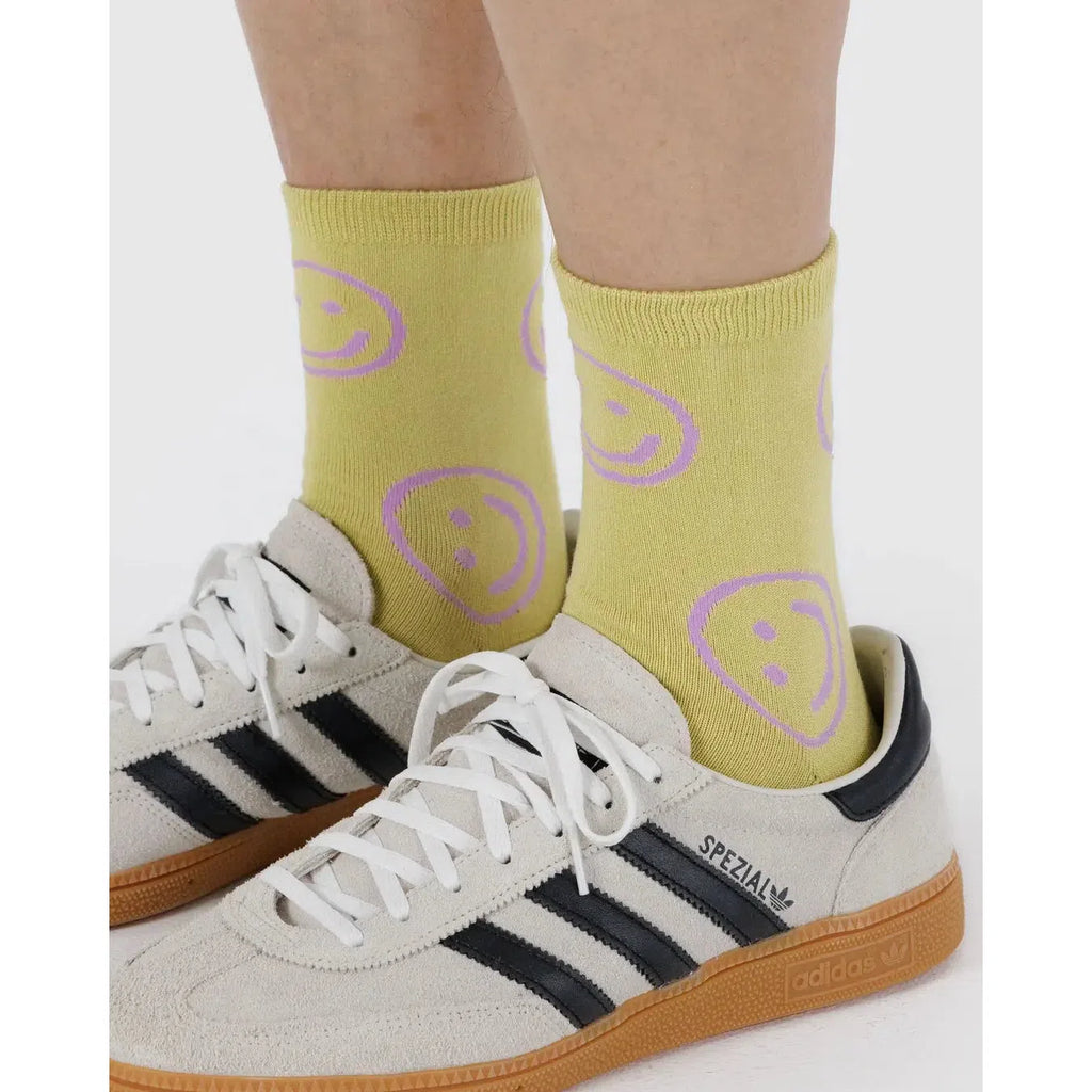 Baggu - Adult crew socks - Straw Happy | Scout & Co