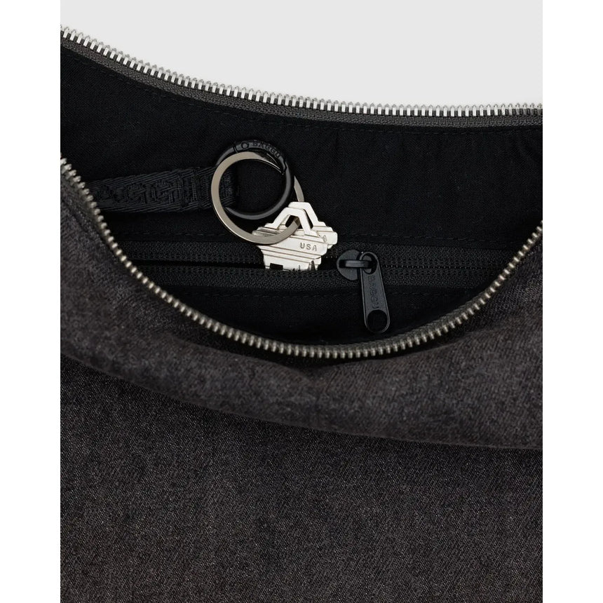 Baggu - Medium Denim Crescent bag - Washed black | Scout & Co