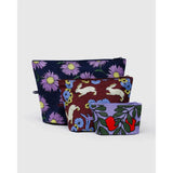 Baggu - Go Pouch set of 3 - Night Orchard | Scout & Co