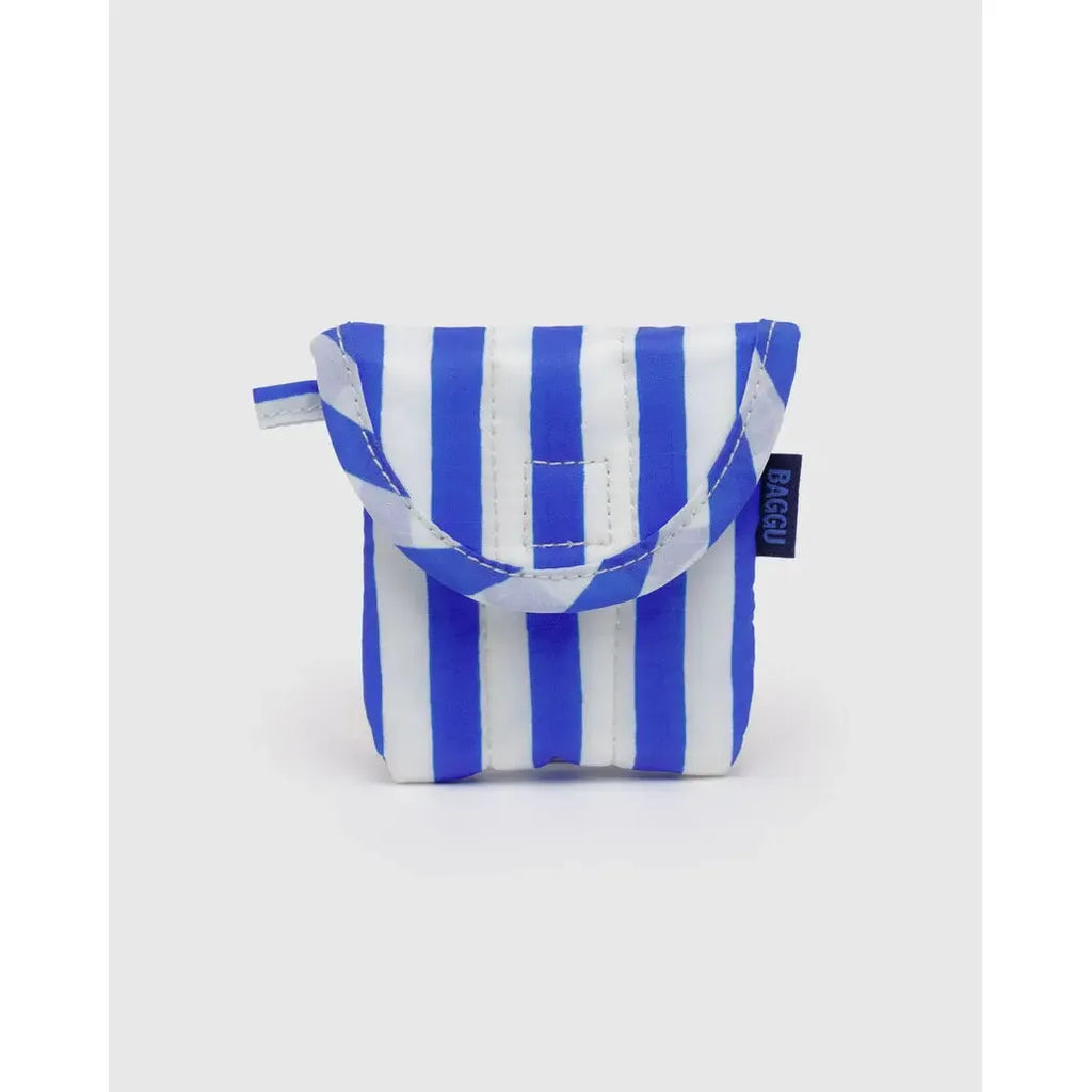Baggu - Puffy earbuds case - Blue Painted Stripe | Scout & Co