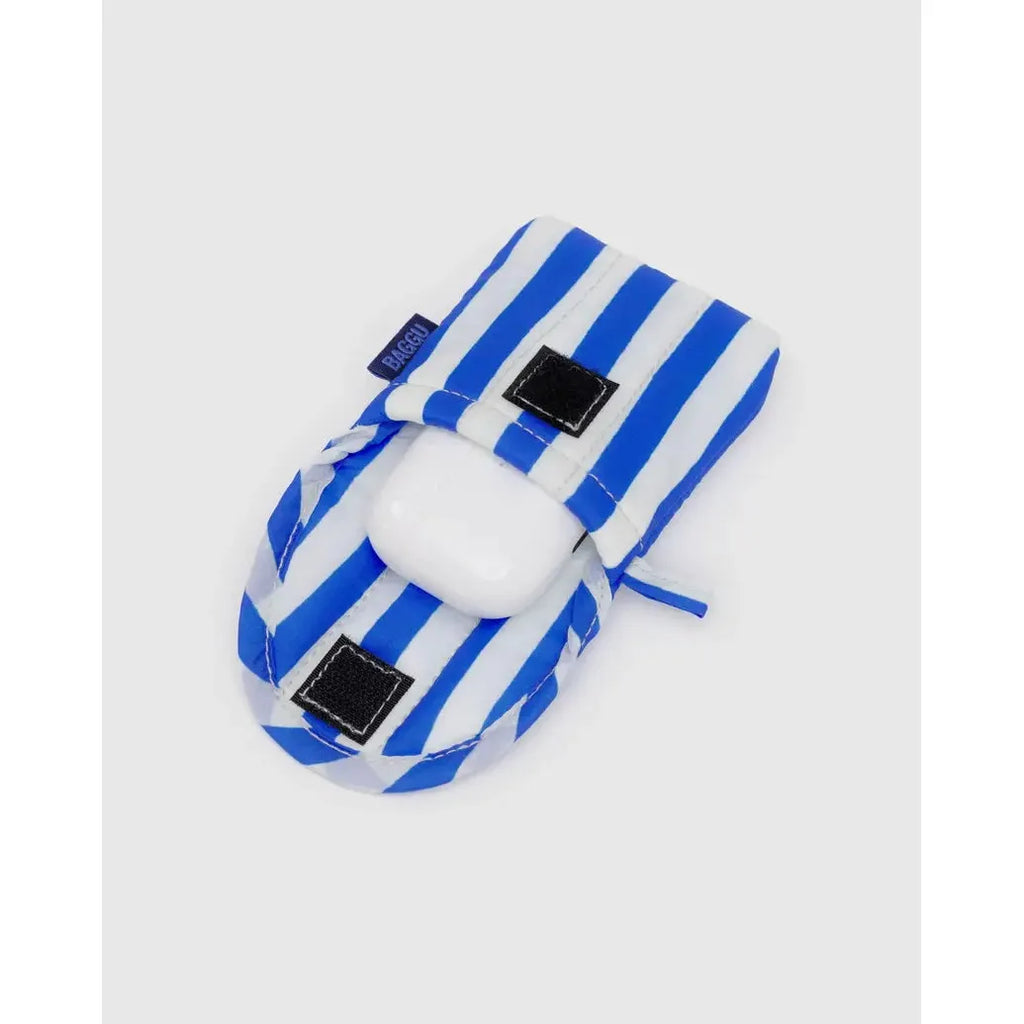 Baggu - Puffy earbuds case - Blue Painted Stripe | Scout & Co