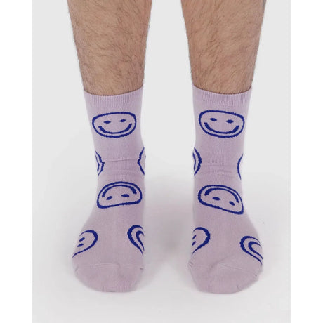 Baggu - Adult crew socks - Dusty Pink Happy | Scout & Co