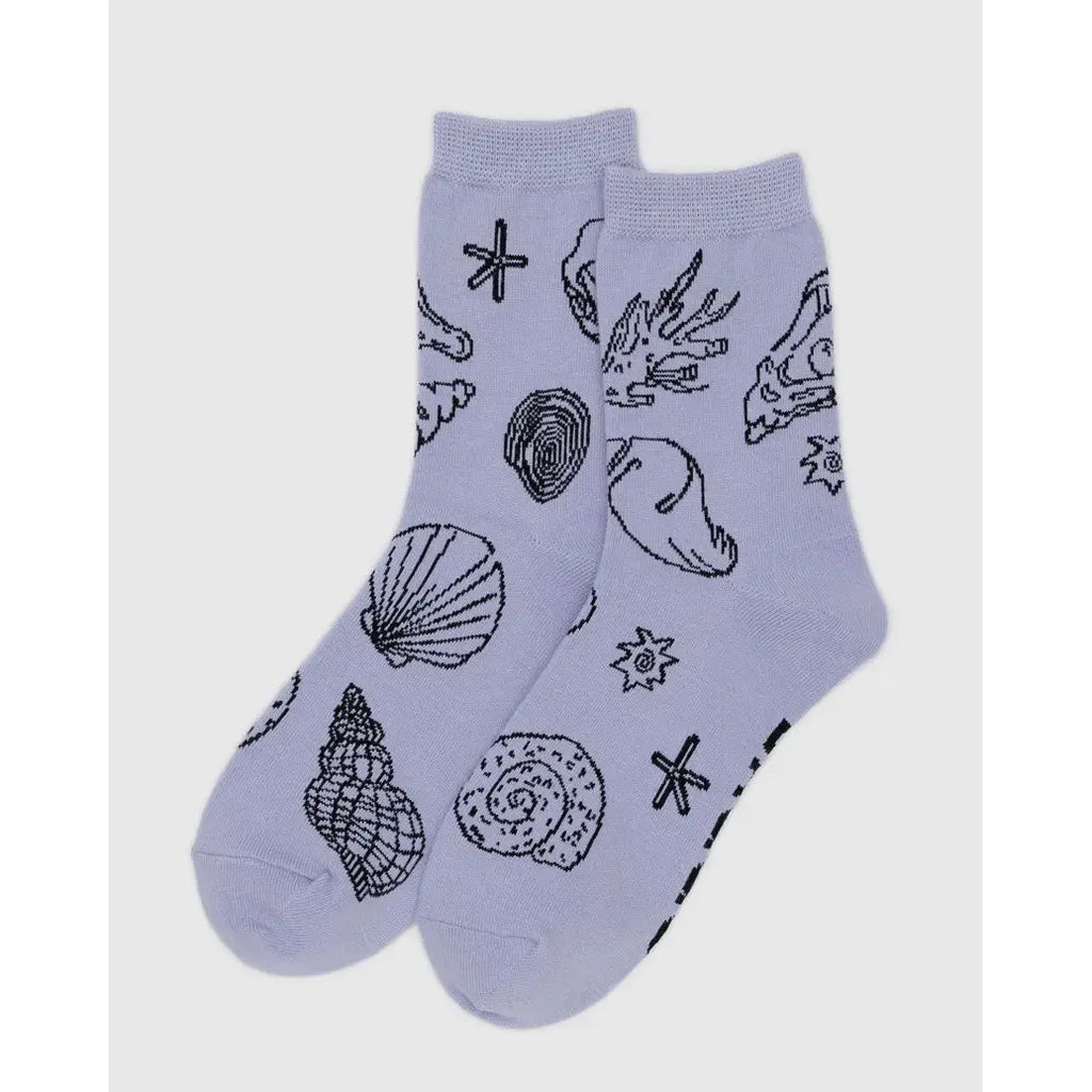 Baggu - Adult crew socks - Shells Light Blue | Scout & Co