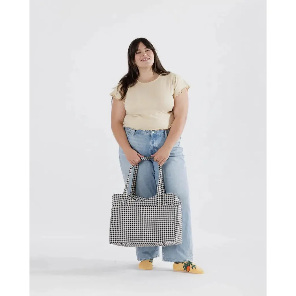 Baggu - Cloud Carry-On bag - Black & White Gingham | Scout & Co