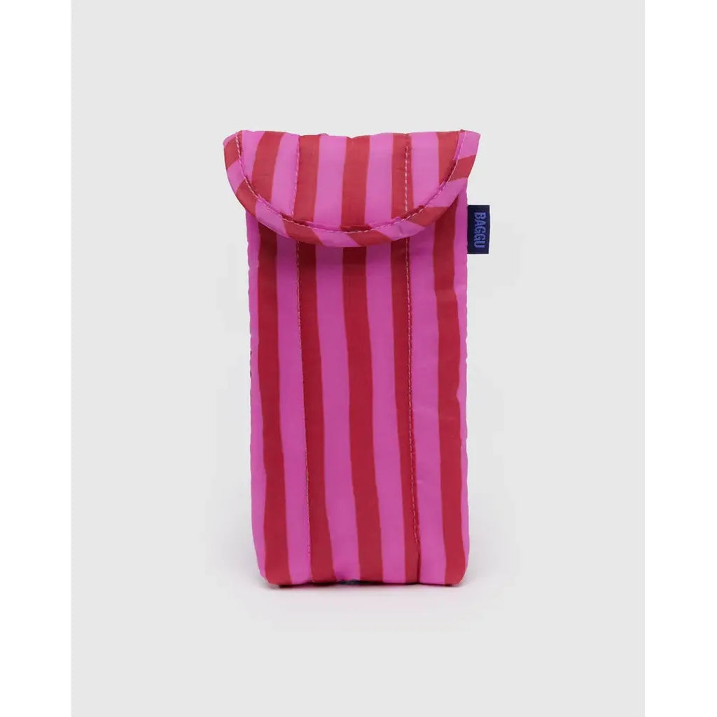 Baggu - Puffy glasses sleeve - Pink & Red Painted Stripe | Scout & Co