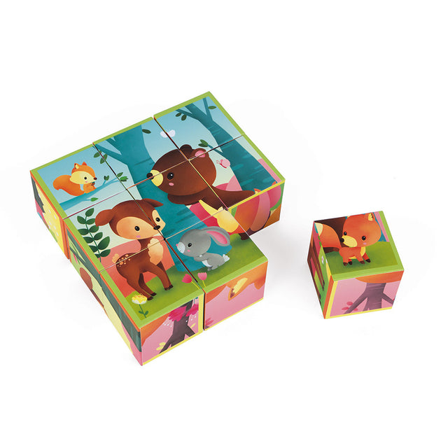 Janod - Kubkid 9 blocks puzzle - Forest Animals | Scout & Co