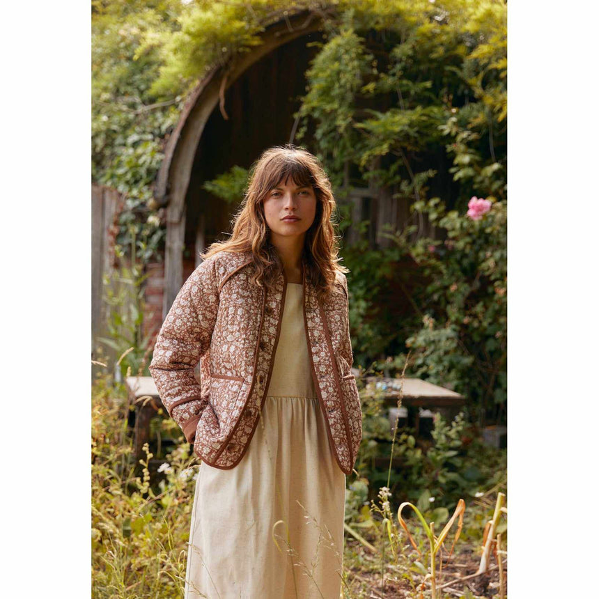 Sideline - Lewes quilted jacket - brown print | Scout & Co