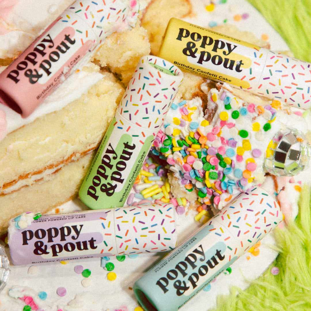 Poppy & Pout - Lip Balm - Birthday Confetti Cake - Blue | Scout & Co