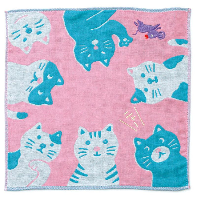 Hightide New Retro - Gauze handkerchief - Pink Cat | Scout & Co