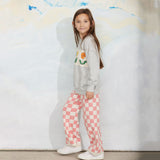 Mini Rodini - Chess check knit trousers - pink | Scout & Co