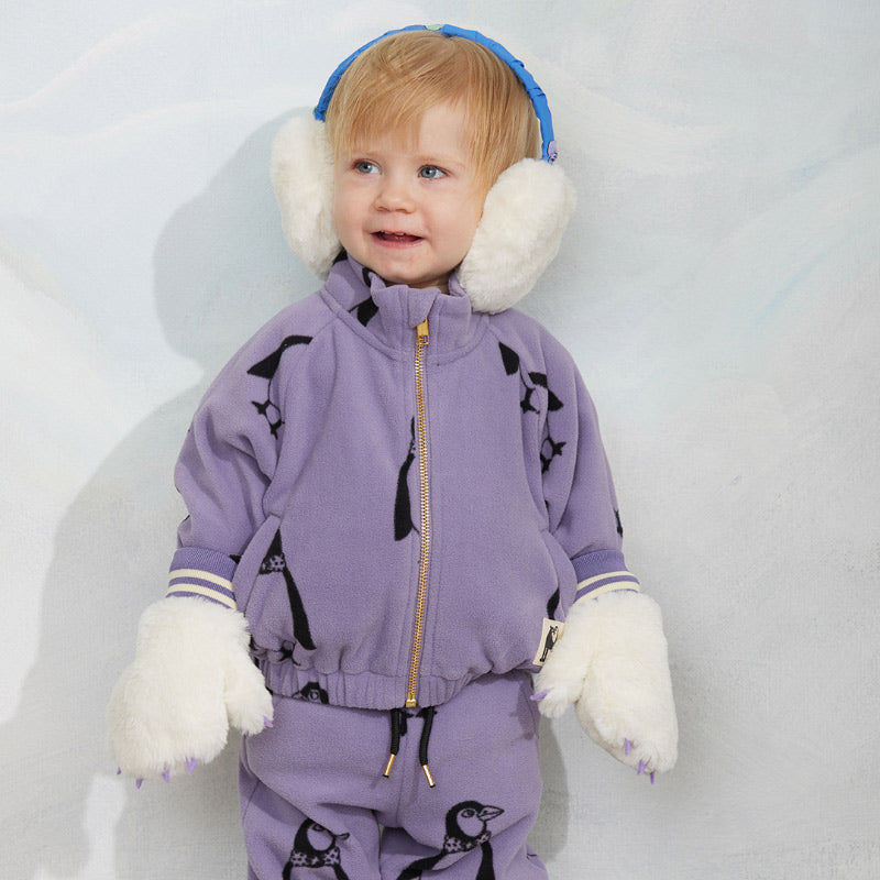 Mini Rodini - Faux-fur mittens - off-white