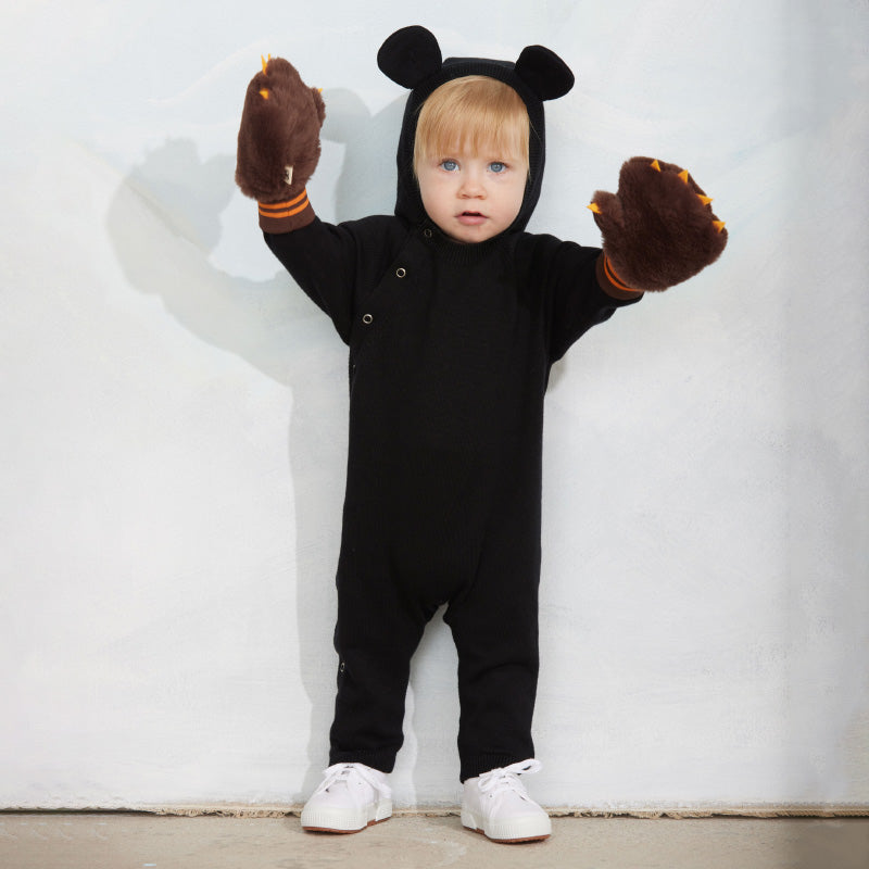 Mini Rodini - Faux-fur mittens - brown | Scout & Co
