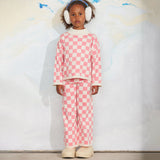Mini Rodini - Chess check knit sweater - pink | Scout & Co