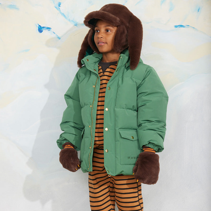 Mini Rodini - Solid heavy puffer jacket – green
