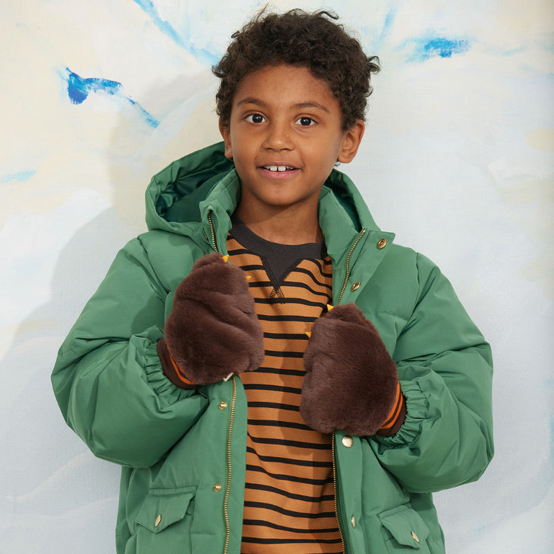 Mini Rodini - Solid heavy puffer jacket – green