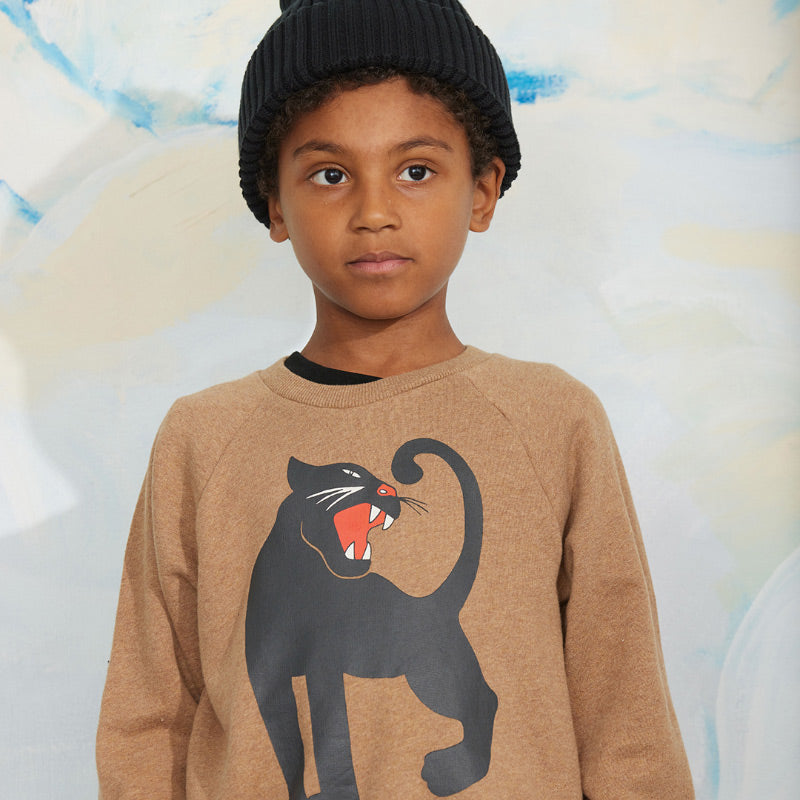 Mini Rodini - Panther melange sweatshirt - brown