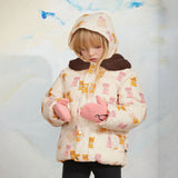 Mini Rodini - Kittens faux-fur collar puffer jacket