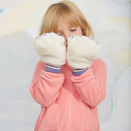 Mini Rodini - Faux-fur mittens - off-white