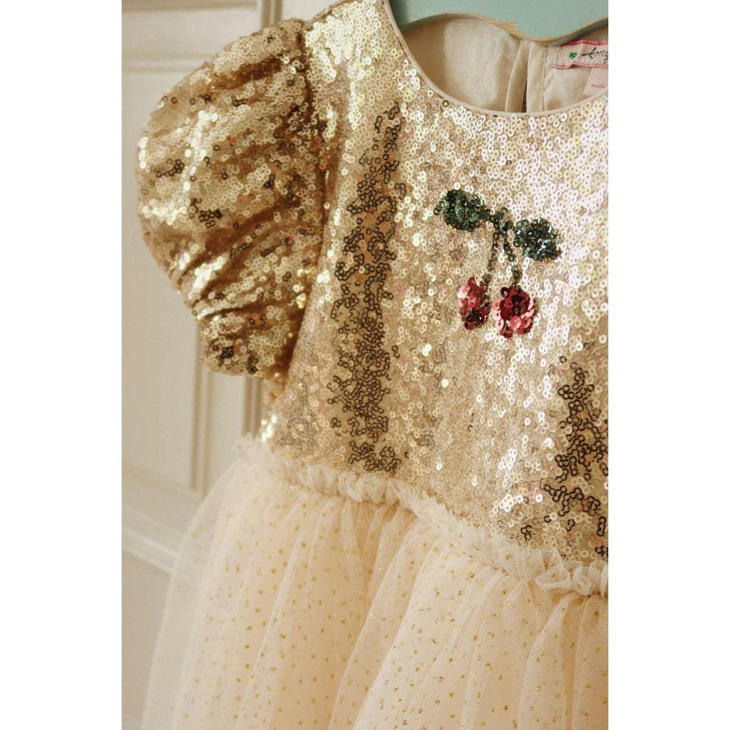 Konges Sløjd - Starla puff sleeve dress - Gold blush | Scout & Co
