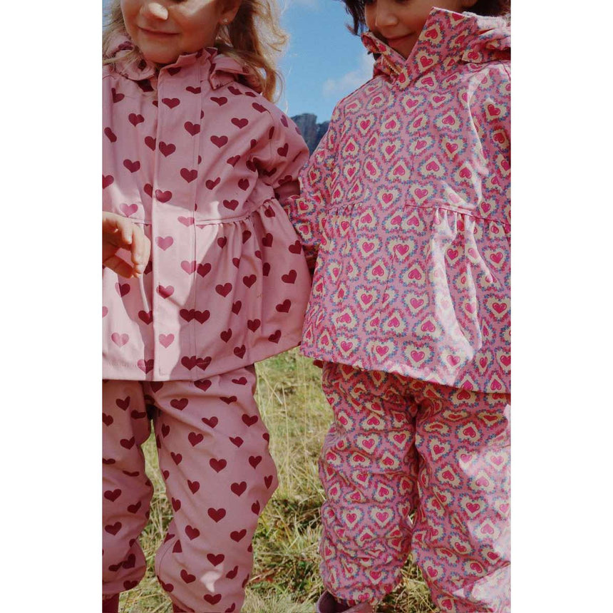 Konges Sløjd - Rainy Palme girl rain set - Amour Pink | Scout & Co