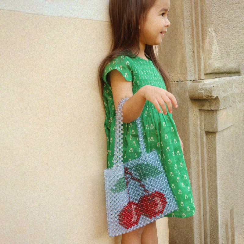 Konges Sløjd - Perla beaded bag - Cherry Blue | Scout & Co