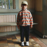 Konges Sløjd - Jody embroidery teddy jacket - Tangerine Stripe | Scout & Co