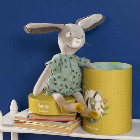 Moulin Roty - Sauge the rabbit soft toy in box | Scout & Co