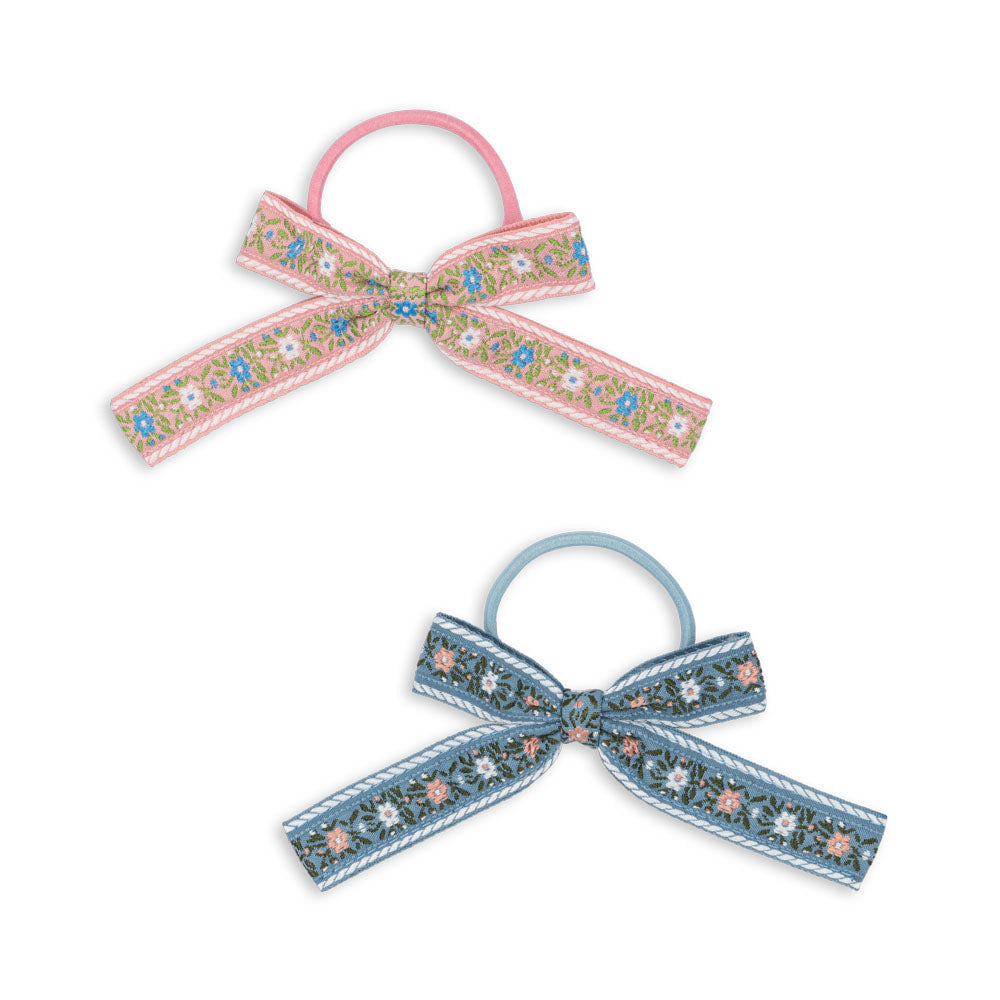 Konges Sløjd - Ribbon bow hair elastics - set of 2 - Sorbet | Scout & Co